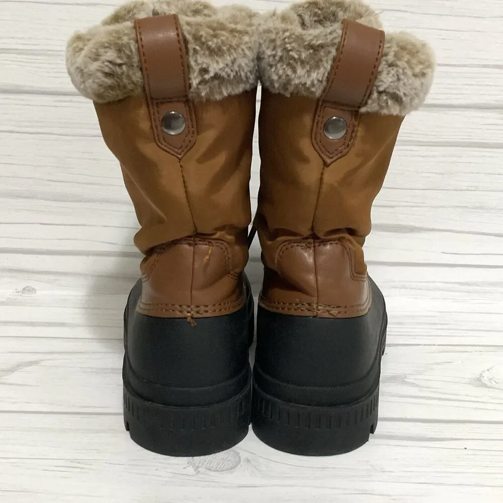 Time And Tru Winter Snow Duck Boots Womens 9 Water Resistant Mid Calf Faux Fur
